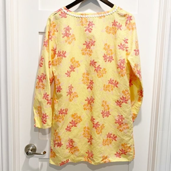 Lily Pulitzer Yellow & Pink Floral Tunic - Size Small - Picture 3 of 9